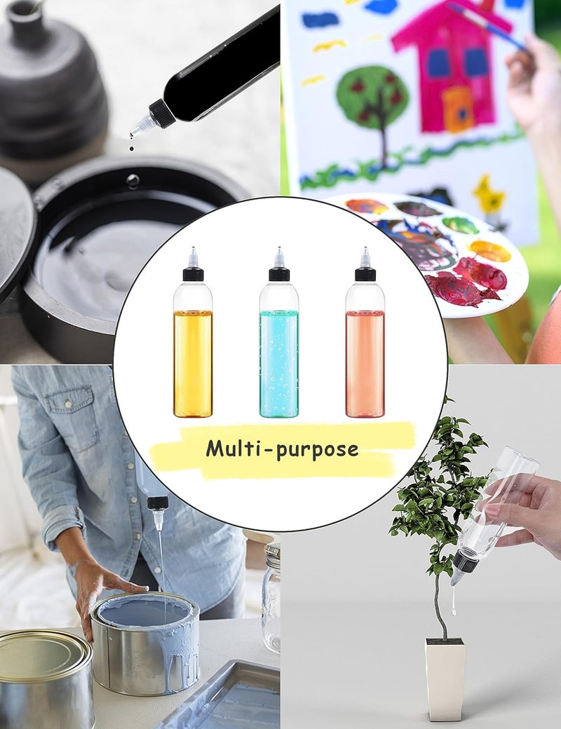 EOSAU 6 Pcs 8oz Plastic Squeeze Bottles with Twist Top Cap, 250ml Clear Dispensing Bottles, Empty Squirt Bottle for Liquids, Sauces, Arts, Crafts, Travel - Image 4